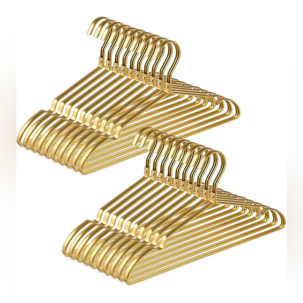 Set of 20 Gold Metal Hangers